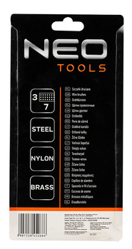 NEO szczotki druciane zestaw 3szt, 3x7rzędów