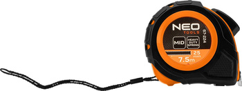 NEO Miara zwijana stalowa 7,5mx25mm auto blokada dwa przyciski