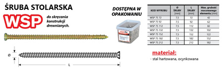 Śruba WSP 7,5 x112/F (6)