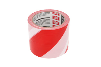 KAEM Taśma wygrodzeniowa biało-czerwona 8cm x 100m dwustr.