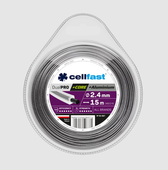 Cellfast żyłka tnąca z rdzeniem Dual PRO – kwadrat 2,4 mm 15 m 35-067